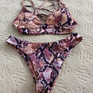 NWOT Dark Snakeskin Bikini